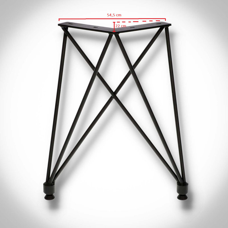 Benita Table Leg, 75cm H x 72cm W x 1cm D, Black