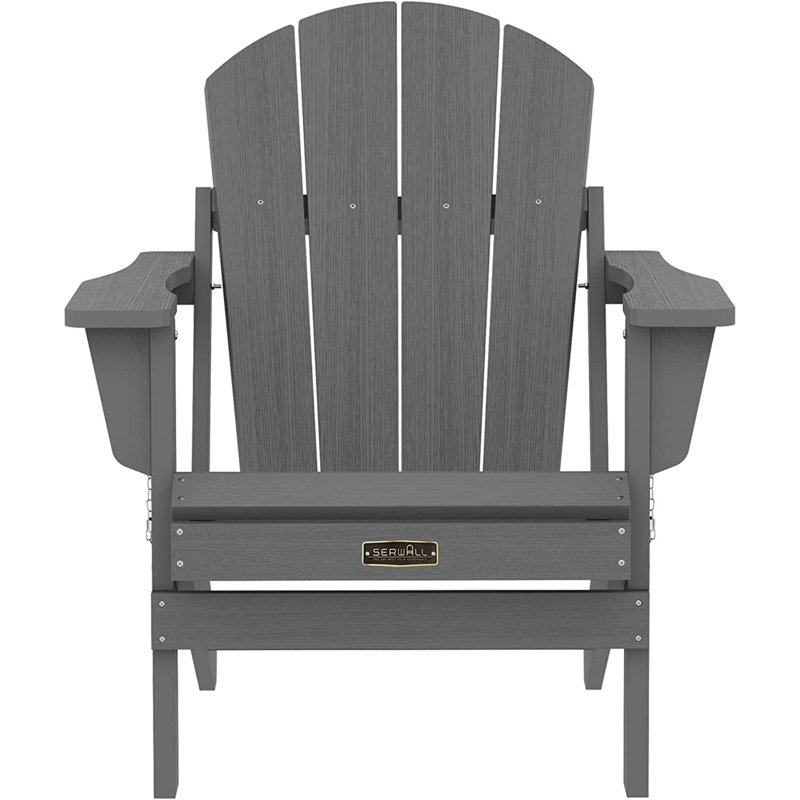 Foldable Outdoor Adirondack Chair, Gray
