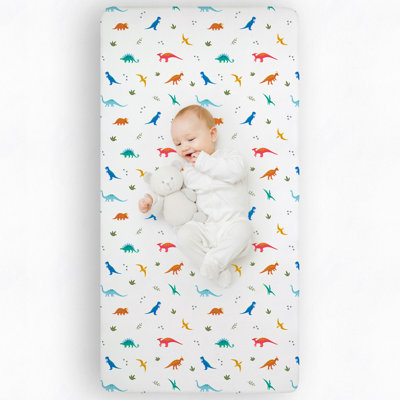 Drap en flanelle de coton 100% Wildkin - Drap-housse doux et respirant - Dinosaures du Jura