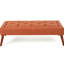 Dessus capitonné - Tissu orange attrayant avec pieds inclinés. Matériau en bouleau. 52 po X 23 16 28 lb Des sièges polyvalents et merveilleux. Ajoute du caractère à la pièce. Profondeur Largeur Hauteur. Lb