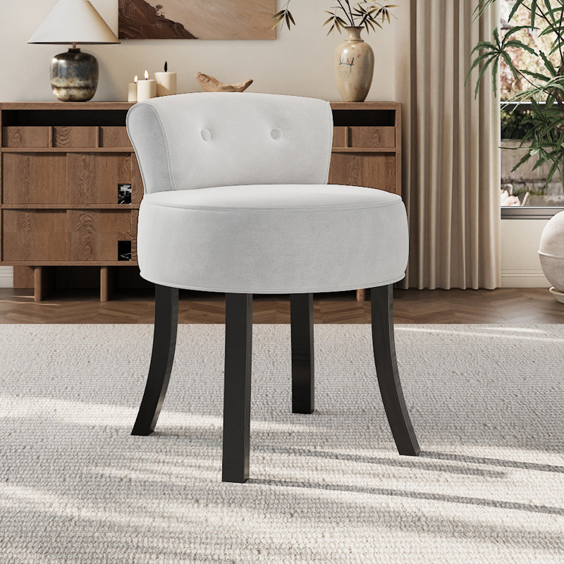 Joie Accent Stool, White Grey/Black 