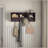 Espresso Entryway Wall Mounted Coat Rack With 4 Dual Hooks Living Room Wooden Storage Shelf-1374562939