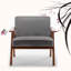 Chaise d'appoint avec revêtement en velours et structure en bois massif, mobilier de salon classique de style Mid-Century moderne pour sièges supplémentaires-41996909