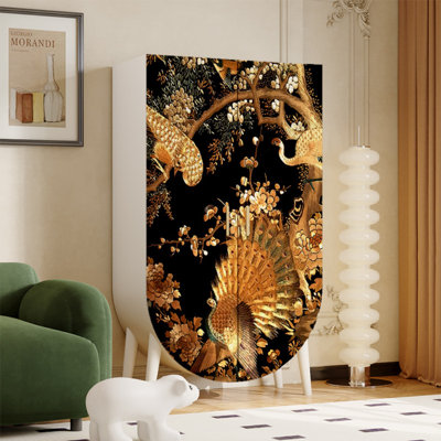 Retro Gold Peacock Wardrobe