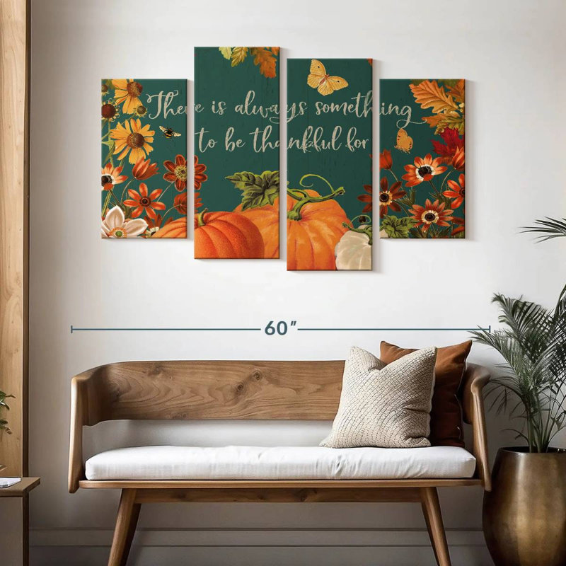 Fall Garden Quote VI bleu sarcelle, H 32 po x l 52 po