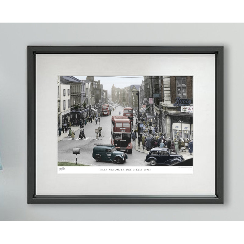Warrington, Bridge Street C1955 - Single Picture Frame Print, 40cm H x 50cm W x 2.3cm D