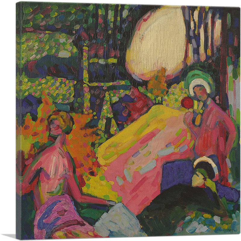«White Sound 1908» par Wassily Kandinsky - reproduction d'art sur toile tendue, H 36 po x l 36 po x P 0,75 po
