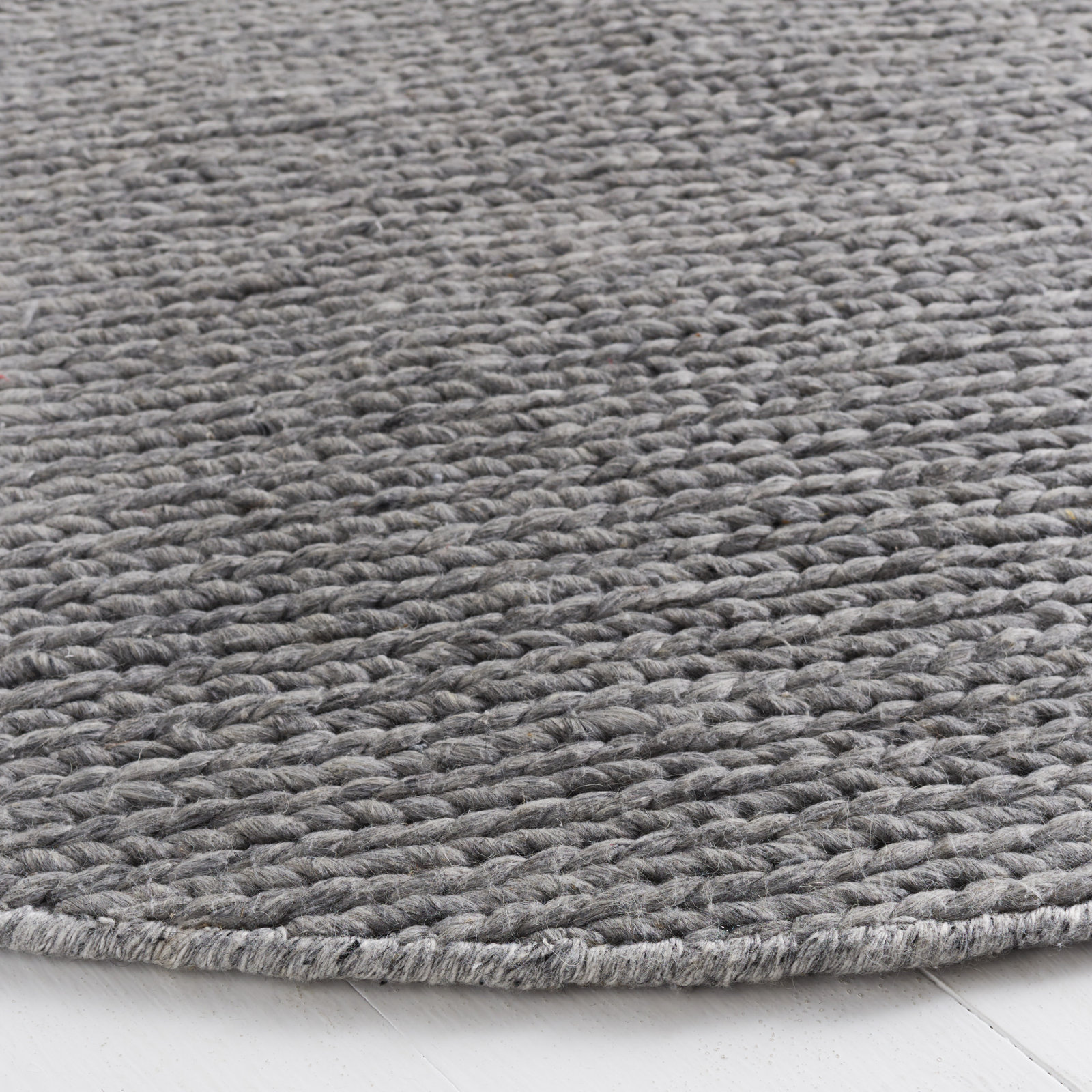 Ginseng Steel Hand-Woven Flatweave Rug, Round 8'