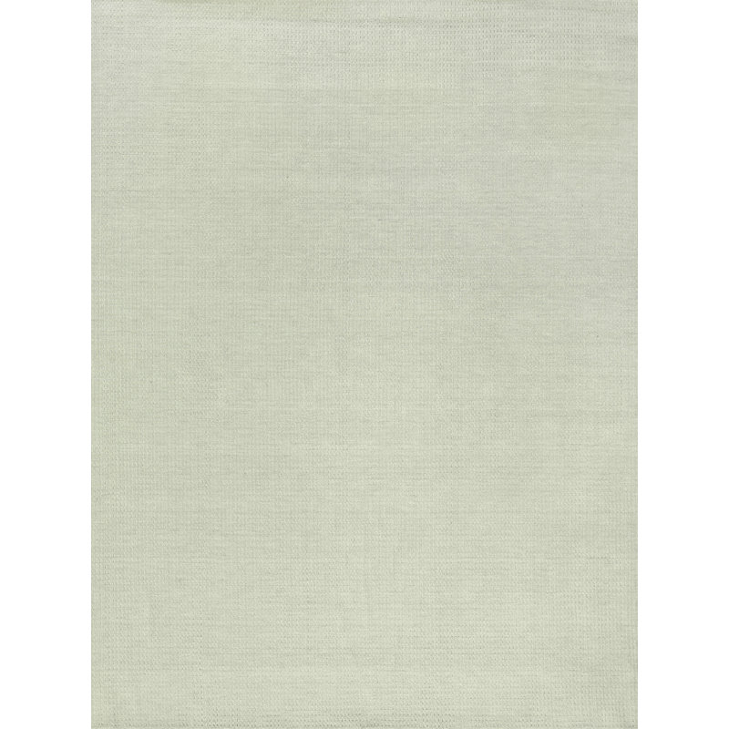 New Zealand Wool Wool Geometric Area Rug in Ivory, Rectangle 6' x 9'