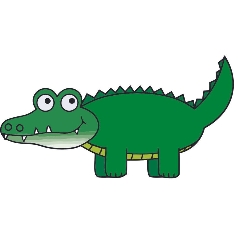 Décalcomanie murale crocodile, H 15 po x l 30 po