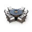 Ouellette 6 - Person Wicker Patio Dining Set with Round Table , Cushions Included-923020295-923020296