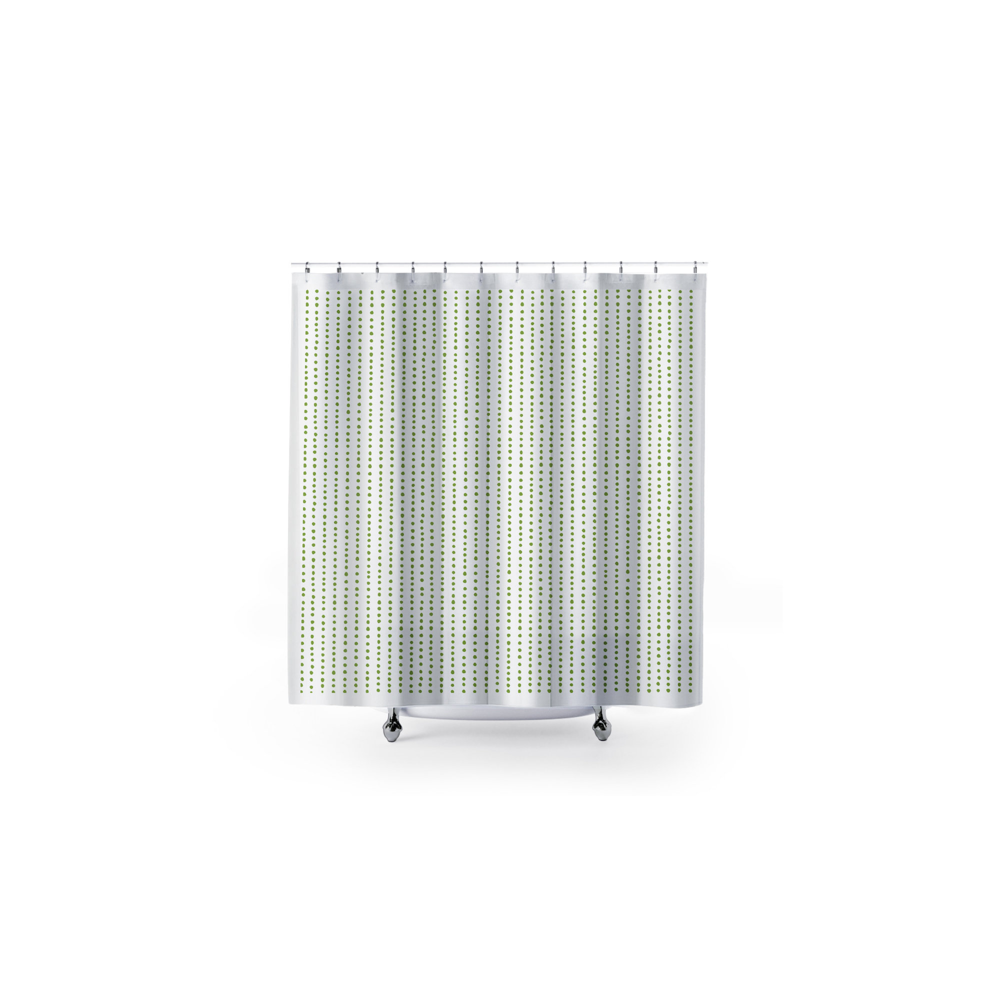Thora Dots Mid-Century Shower Curtain, Chartreuse