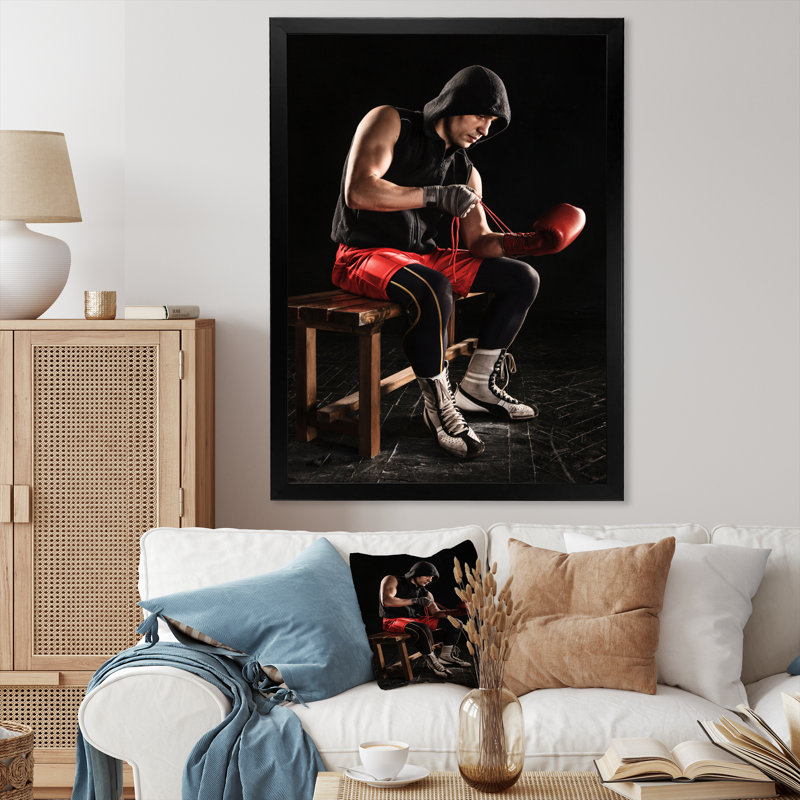Martial Arts Combat Warrior IV sur toile, H 32 po x l 24 po x P 1 po, Cadre photo noir