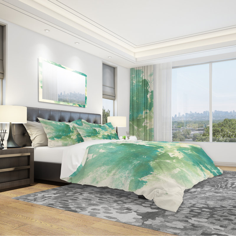 Watercolor Rock I - Ensemble de housse de couette moderne et contemporain - Microfibre de polyester