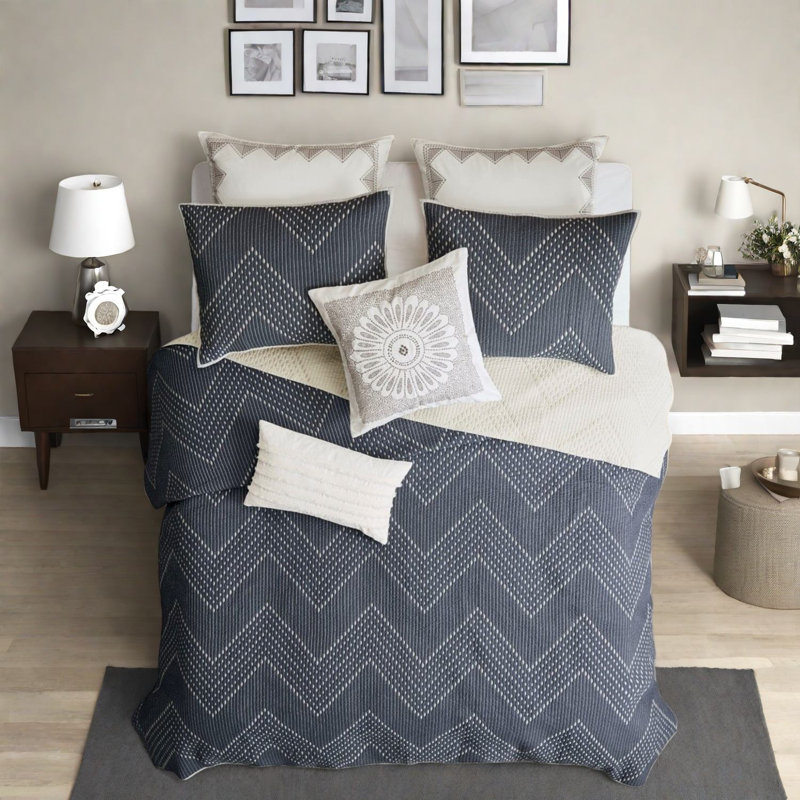 Ensemble de literie en coton de qualité supérieure, style brodé moderne, parfait pour la maison