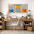 Abstract Vibrant Color Blocks "Mid-century Modern Colorful Blocks Artwork, Multicolor Geometric Wall Pictures, Large Framed Canvas Giclee Print 3 Pieces Wall Art Set"-119460504-75848667