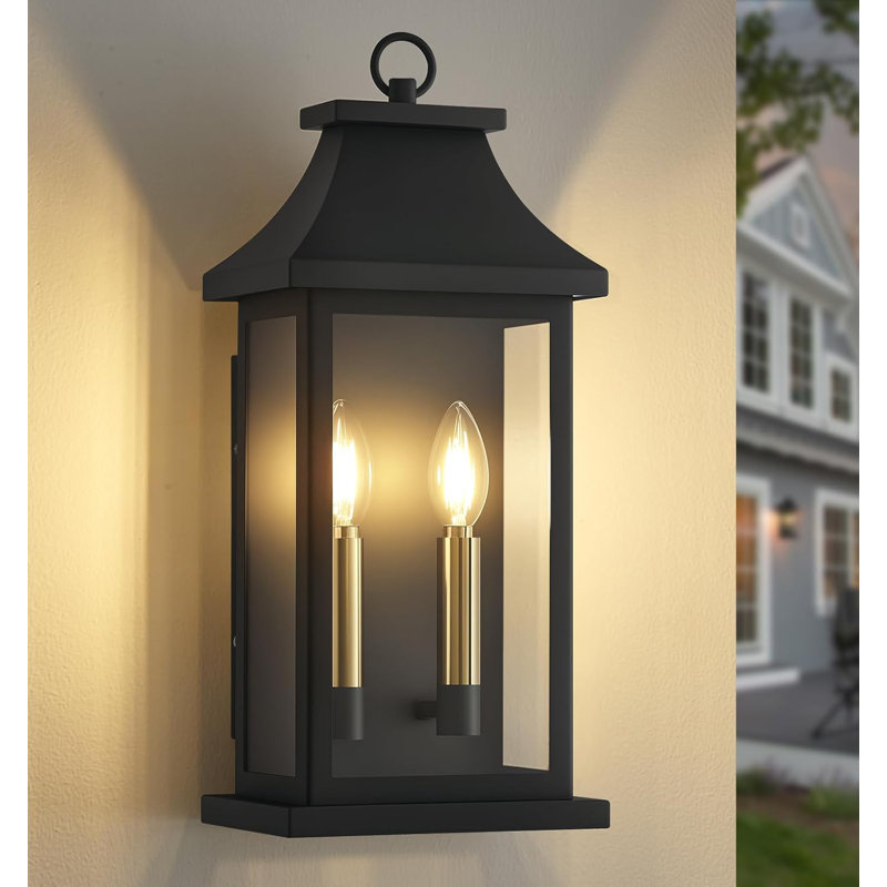 2-Light Outdoor Wall Lantern Sconce Lighting Fixture , 1 Light