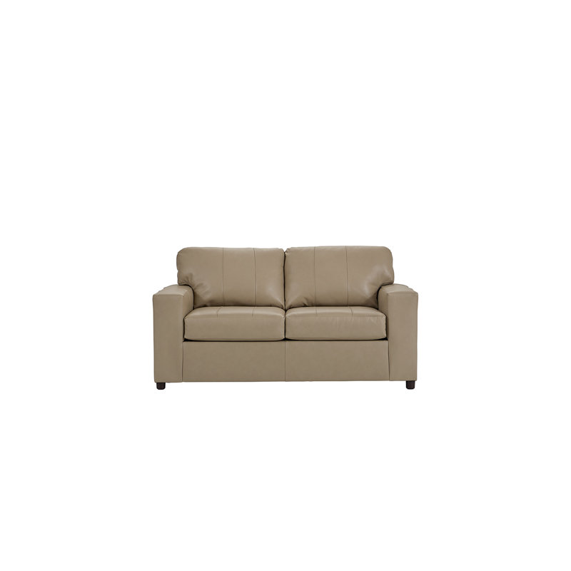 Causeuse en cuir véritable 62 po Ilmo, B biscotta