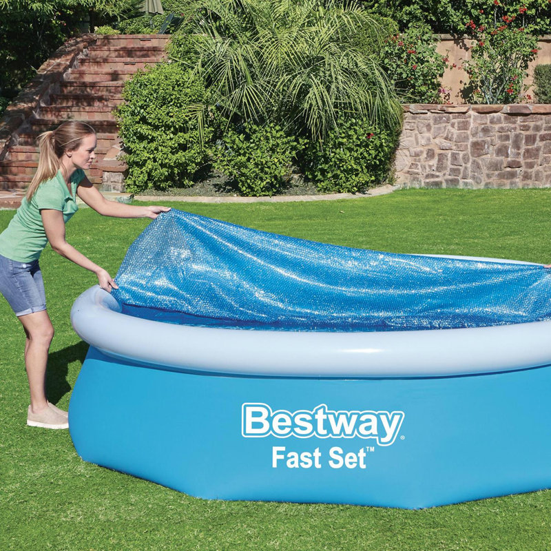Bestway Flowclear Above Ground Fast Set 10ft Solar Swimming Pool Cover