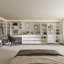 Système d'organisation 3 pièces avec commode, portes en verre trempé