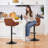 Eastway Swivel Upholstered Faux Leather Adjustable Height Counter Stool with Iron Frame-2023132028