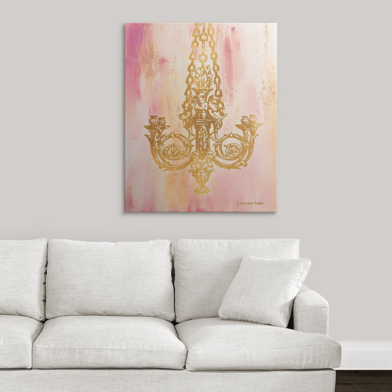 «Pink and Gold II» par Gwendolyn Babbitt, impression, H 30 po x l 24 po x P 1,5 po, Toile