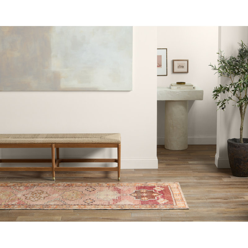 Debary Machine Washable Performance Orange/Pink/Brown Rug, Runner 3' x 12'