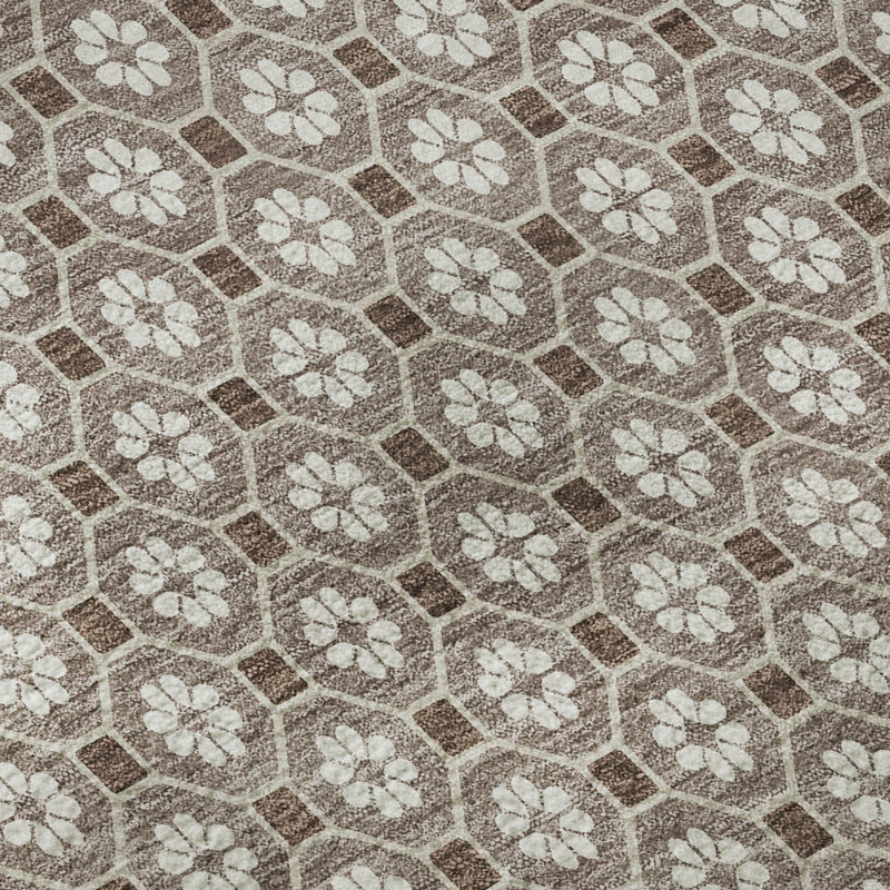 Premium Machine Washable Sykora AMF1428 Lattice Rug, Rectangle 10' x 14'