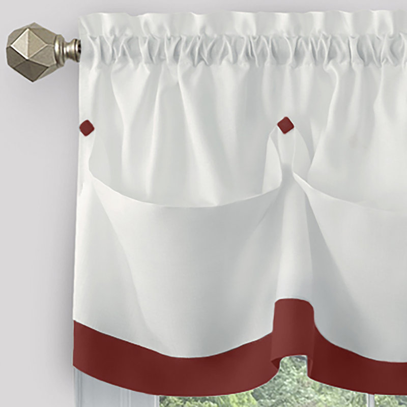 Tailored Kitchen Curtain, Gray, 14" H x 58" W
