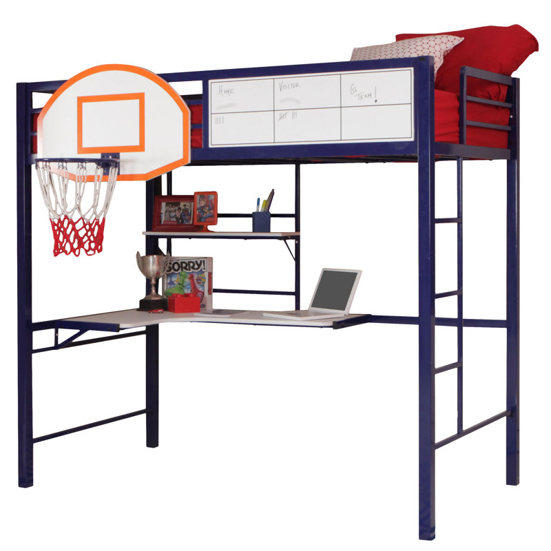 Lit mezzanine simple avec tablettes Hebron