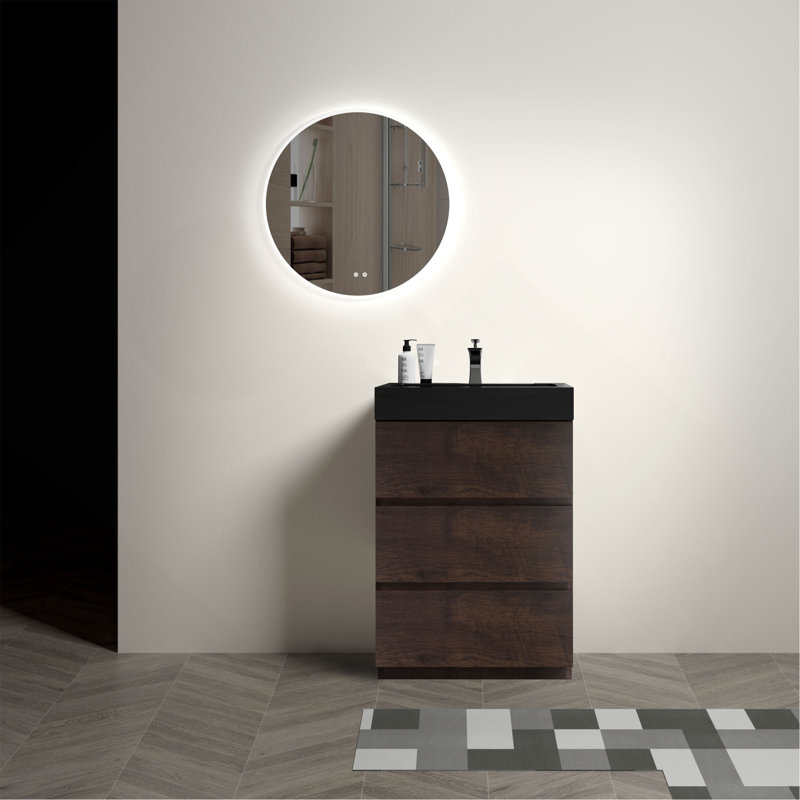 Meuble-lavabo sophistiqué avec rangement amélioré et fonctionnement silencieux, idéal pour les salles de bain contemporaines et la vie organisée.