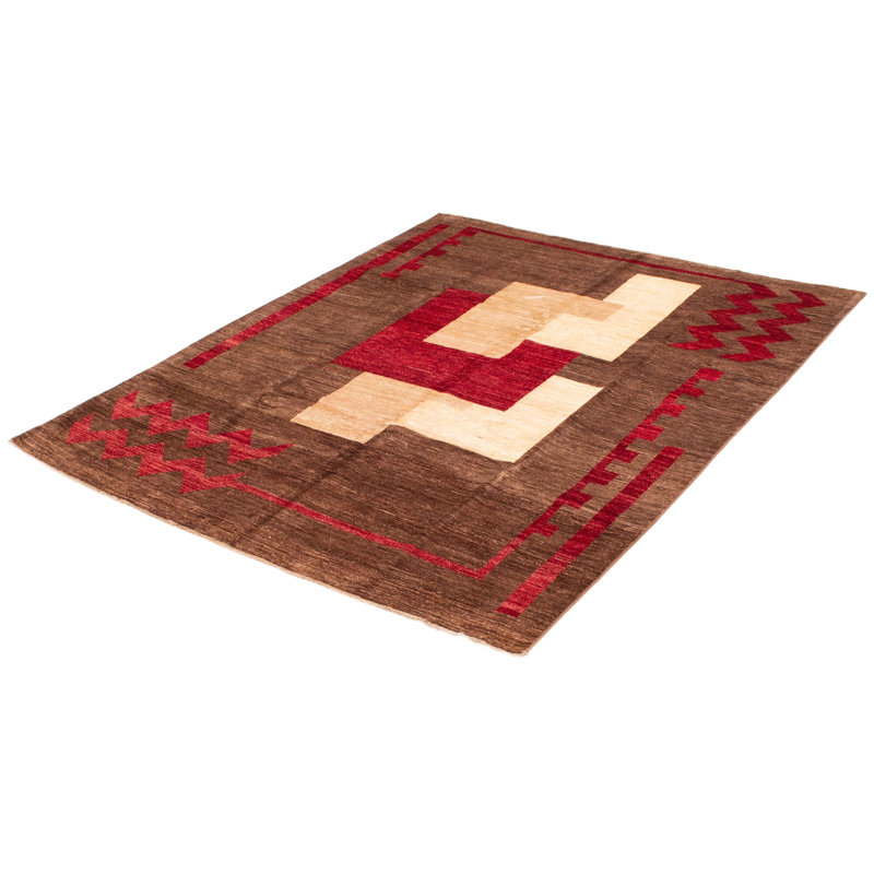 Tapis brun foncé Finest Peshawar Ziegler 8 pi 0 po x 10 pi 0 po