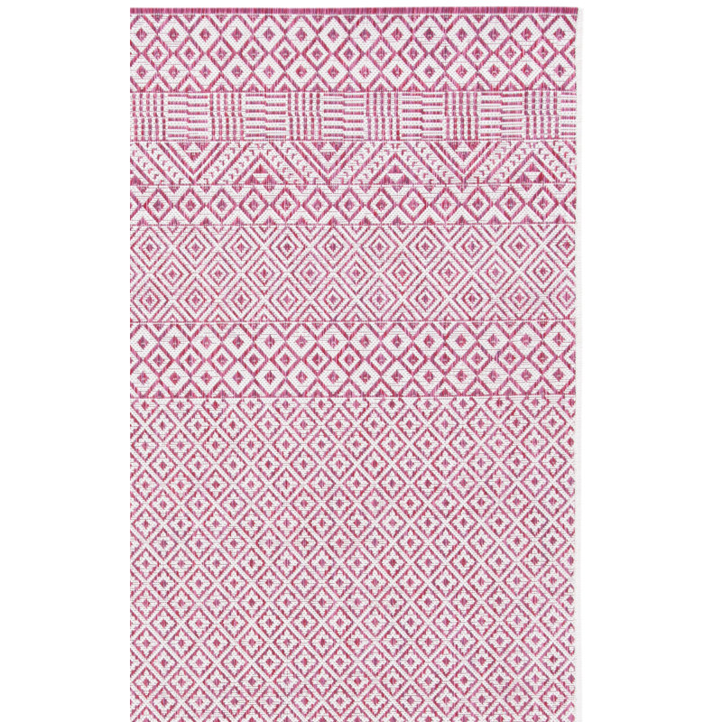 Tapis intérieur / extérieur rouge Messick, Carré 6 pi 7 po