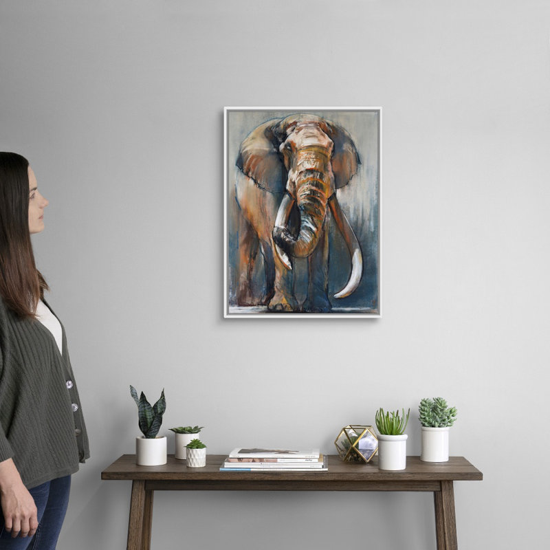 One Ton, 2018 par Mark Adlington - reproduction d'art sur toile, H 26 po x l 20 po x P 1,75 po, Cadre flottant blanc