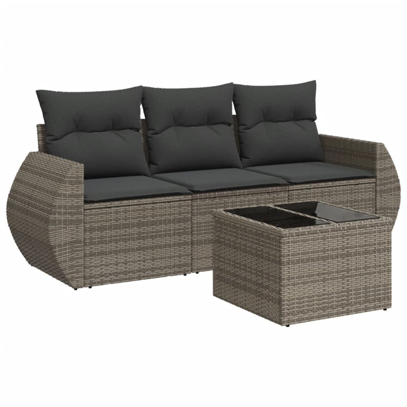 Ensemble de canapé de patio avec coussins 4 pièces Vidaxl