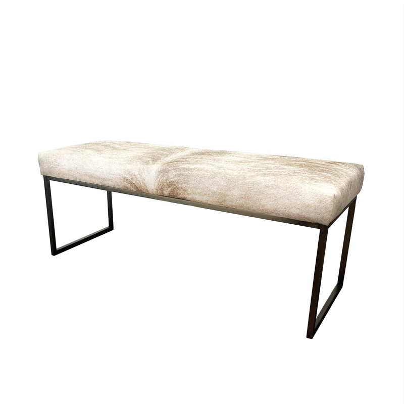 Upholstered Cowhide Stool