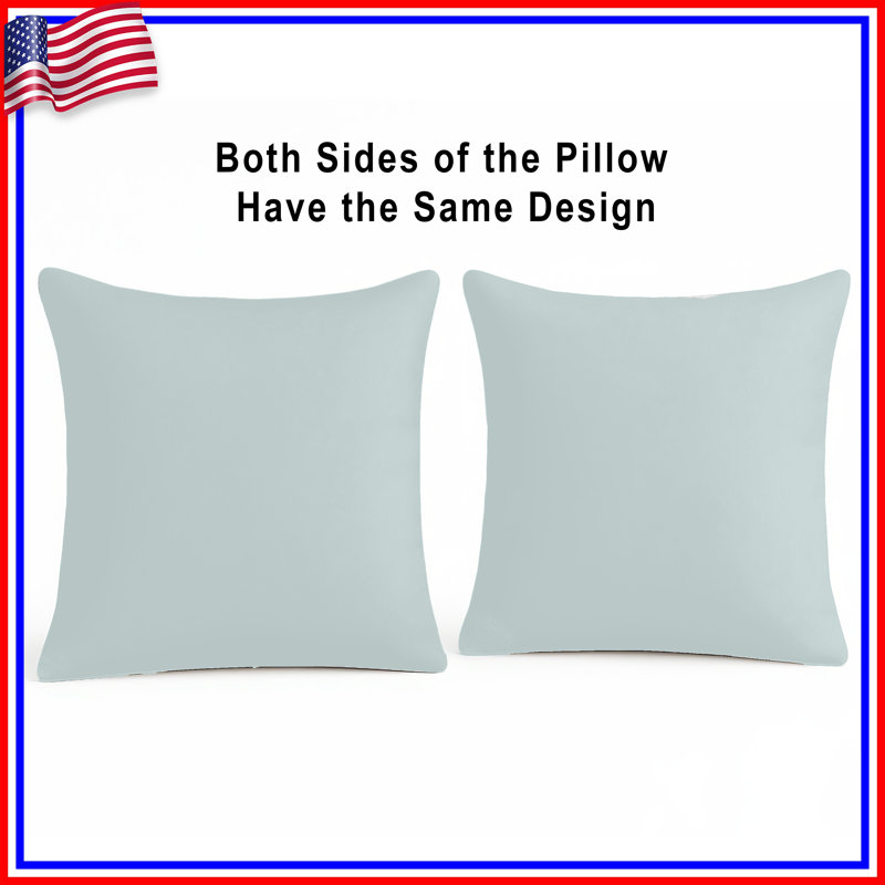 Coussins décoratifs à double face de couleur unie bleu clair, 20 po x 20 po