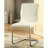 2Pcs White Padded Dining Chairs With L-Shape Legs, Simple 2 Chairs, Modern Style