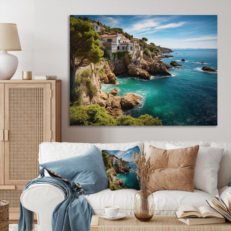 Spain Mediterranean Serenity I - Nautical & Beach Wall Decor, 34" H x 44" W, Toile tendue