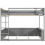 Grand lit, lit mezzanine, tablettes de rangement, boîte, DEL, station de charge, chambre à coucher efficace et organisée, crochets à vêtements en métal, guide de montage détaillé, instructions-99786949