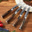 Ensemble de couteaux à steak 6 pièces Senken Knives «Imperial» avec poignées en bois à finition lisse et motif damas, pales en acier à haute teneur en carbone, boîte-cadeau de luxe