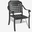 Ensemble de 7 pièces de mobilier de patio en aluminium coulé avec cadre noir et coussins de siège bleus (identique à: W1710S00487)