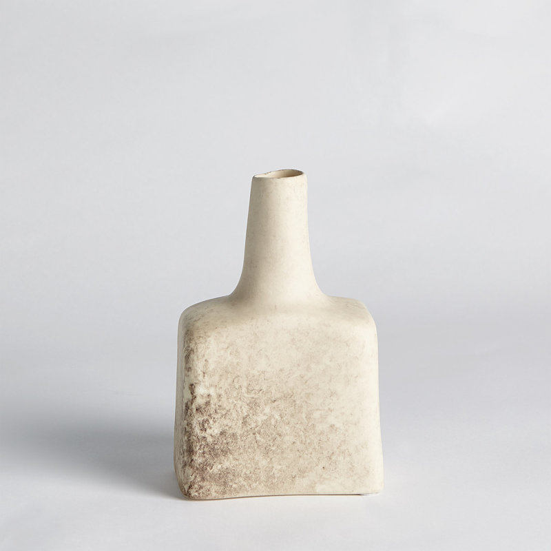 Tall Stack Bottle-Reactive Ivory, 7.25" H x 4.5" W x 2.75" D