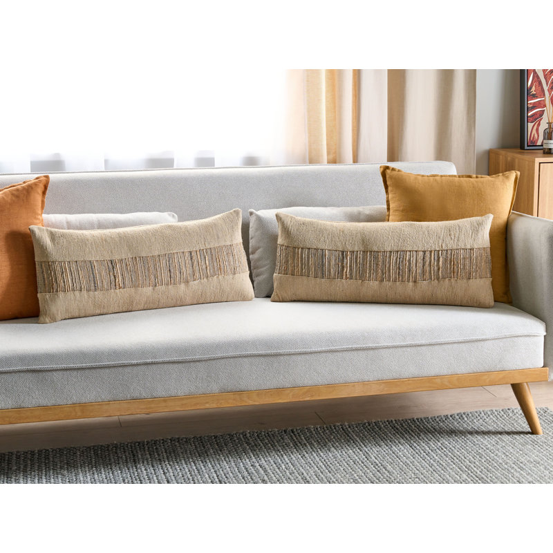 LUINA Beige Rectangular Lumbar Cushion