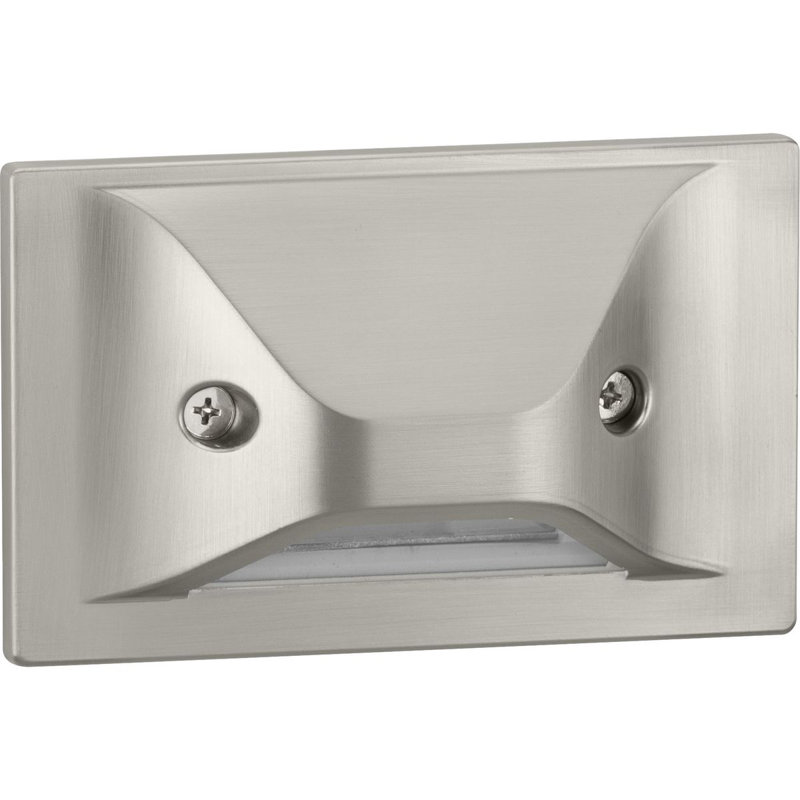 Brushed Nickel Dimmable LED Step Light with Gasketed Lens