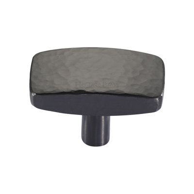 Heritage Brass Cabinet Knob Rectangular Hammered Design