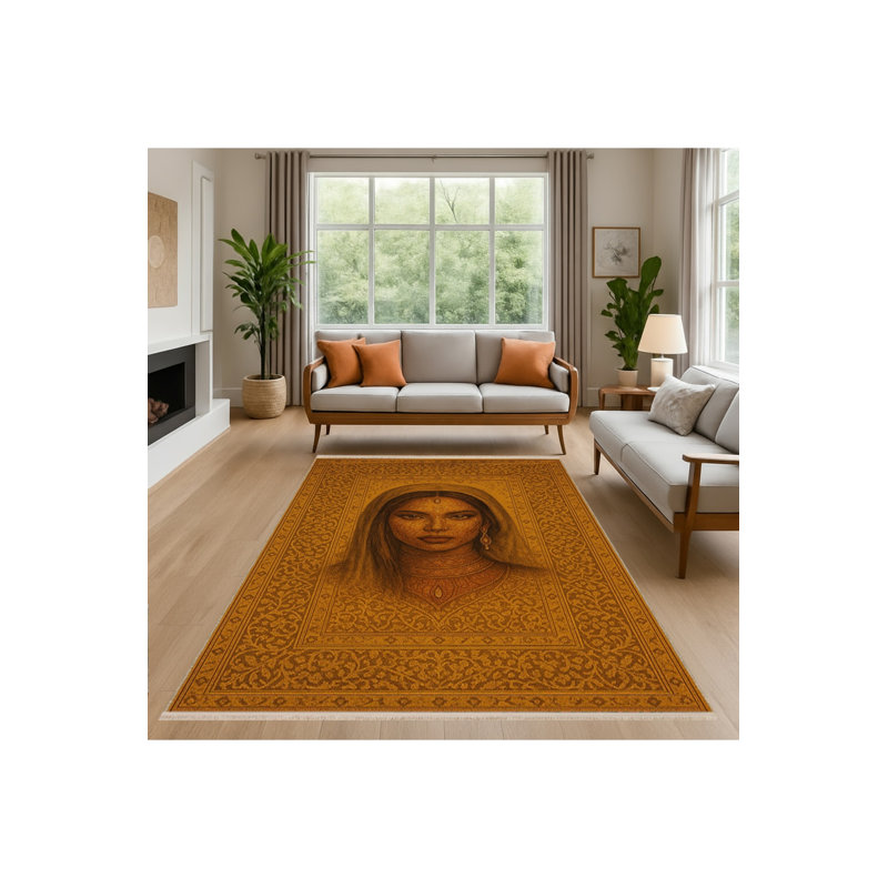 Tapis brun tissé Mosso, 3'3" x 6'7"