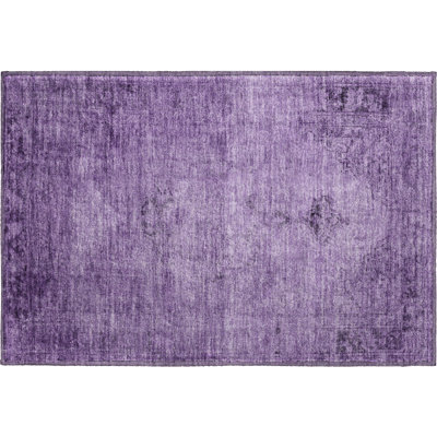 Premium Machine Washable Kiyondrea Purple Rug