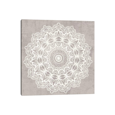 Contemporary Lace Neutral VI V2 Vintage by Moira Hershey - Wrapped Canvas Print