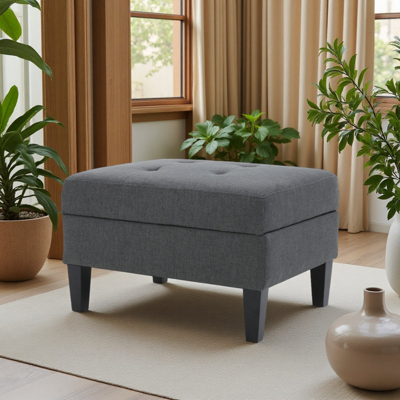 STORAGE OTTOMAN, Dark Gray